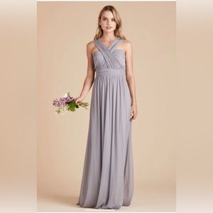 Birdy Grey Chicky Convertible Halter Maxi Dress Silver Gray M NWT BG1003SL03Y